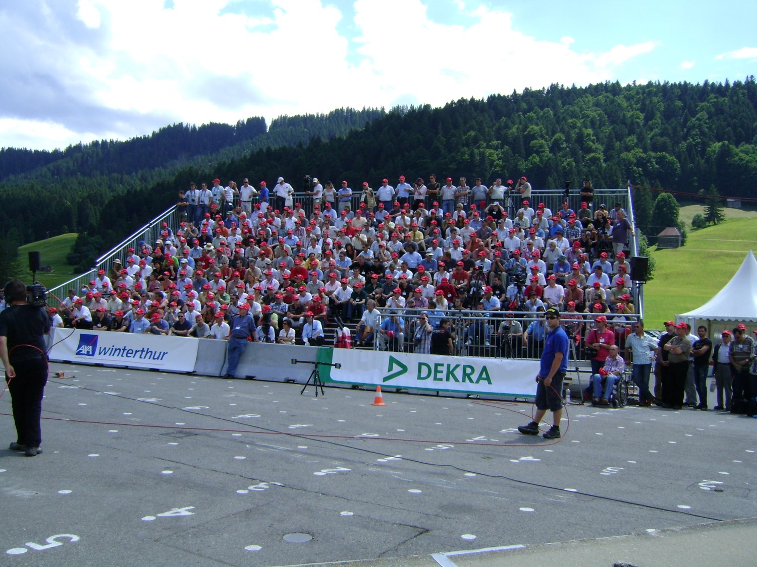 Large group photo at an outdoor Q Events program